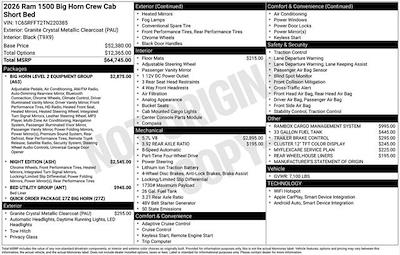 New 2026 Ram 1500 Big Horn Crew Cab 4x4 Pickup for sale #D6T220385 - photo 2