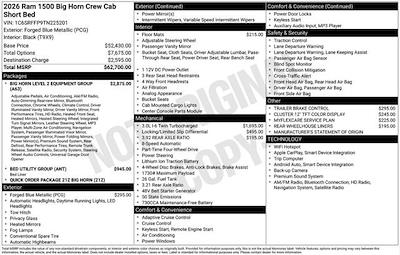 New 2026 Ram 1500 Big Horn Crew Cab for sale #D6T225201 - photo 2