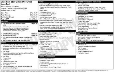 New 2026 Ram 3500 Limited Crew Cab for sale #D6T246085 - photo 2