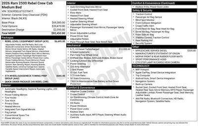 New 2026 Ram 2500 Rebel Crew Cab for sale #D6T270411 - photo 2