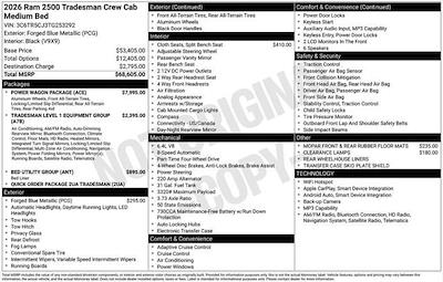 New 2026 Ram 2500 Tradesman Crew Cab for sale #G253292 - photo 1