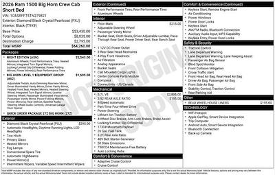 New 2026 Ram 1500 Big Horn Crew Cab for sale #N279821 - photo 1
