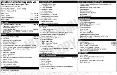 New 2026 Ram ProMaster 2500 High Roof Empty Cargo Van for sale #210767 - photo 1