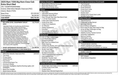 New 2025 Ram 1500 Big Horn Crew Cab 4x4 Pickup for sale #10D1240 - photo 2