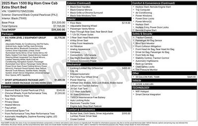 New 2025 Ram 1500 Big Horn Crew Cab 4x4 Pickup for sale #10D1259 - photo 2
