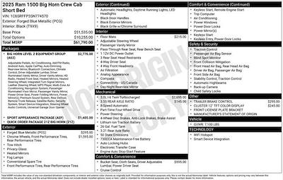 New 2025 Ram 1500 Big Horn Crew Cab 4x4 Pickup for sale #F2609 - photo 2