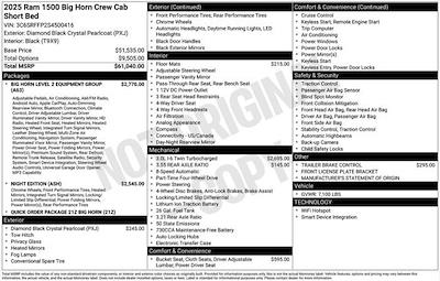 New 2025 Ram 1500 Big Horn Crew Cab 4x4 Pickup for sale #F2617 - photo 2