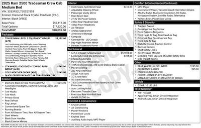 New 2025 Ram 2500 Tradesman Crew Cab 4x4 Pickup for sale #SG527853 - photo 2