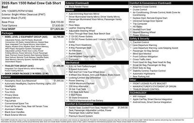 New 2026 Ram 1500 Rebel Crew Cab 4x4 Pickup for sale #TN161666 - photo 2