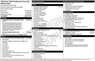 New 2026 Ram 2500 Tradesman Crew Cab for sale #RAM14789S - photo 2