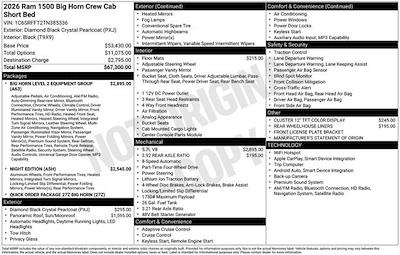New 2026 Ram 1500 Big Horn Crew Cab for sale #RAM85336S - photo 2