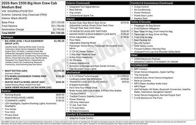 New 2026 Ram 2500 Big Horn Crew Cab for sale #RAM87531S - photo 2