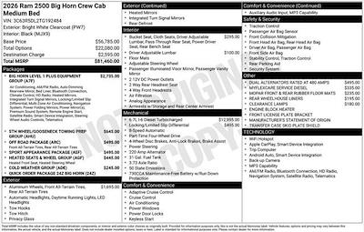 New 2026 Ram 2500 Big Horn Crew Cab for sale #RAM92484S - photo 2
