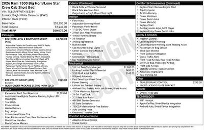 New 2026 Ram 1500 Big Horn Crew Cab 4x4 Pickup for sale #N10385 - photo 2