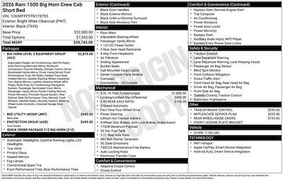New 2026 Ram 1500 Big Horn Crew Cab 4x4 Pickup for sale #N10450 - photo 2