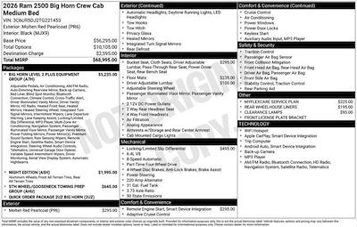 New 2026 Ram 2500 Big Horn Crew Cab for sale #N10494 - photo 1