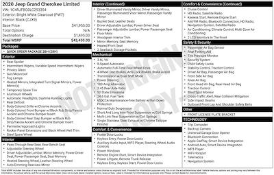 Used 2020 Jeep Grand Cherokee Limited for sale #F260205237T1 - photo 2