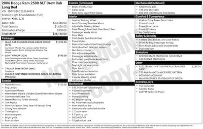 Used 2006 Dodge Ram 2500 SLT Quad Cab for sale #F4T251566B - photo 2
