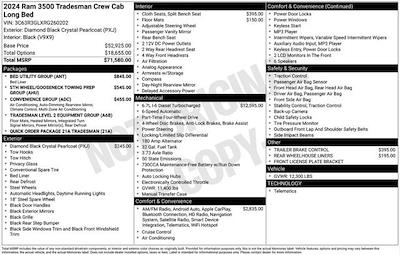 New 2024 Ram 3500 Tradesman Crew Cab 4x4 Pickup for sale #F4T260202 - photo 2