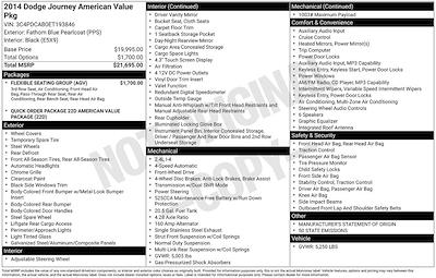 2014 Dodge Journey FWD SUV for sale #F5A506705XB - photo 2
