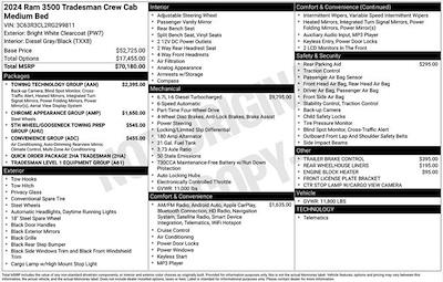 New 2024 Ram 3500 Tradesman Crew Cab 4x4 Pickup for sale #F5T299811 - photo 2