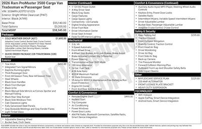 2026 Ram ProMaster 3500 High Roof FWD Empty Cargo Van for sale #F6T161026 - photo 2