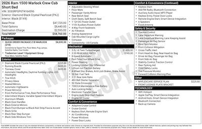 New 2026 Ram 1500 Warlock Crew Cab for sale #F6T164396 - photo 2