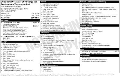 2025 Ram ProMaster 3500 High Roof FWD Empty Cargo Van for sale #F6T569551 - photo 2