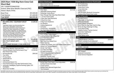 New 2025 Ram 1500 Big Horn Crew Cab 4x4 Pickup for sale #Y5T620330X - photo 2