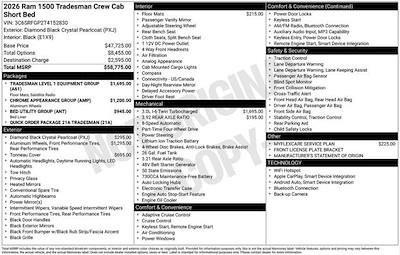 New 2026 Ram 1500 Tradesman Crew Cab for sale #Y6T152830 - photo 2