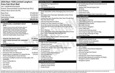 New 2026 Ram 1500 Longhorn Crew Cab for sale #Y6T183490T - photo 2