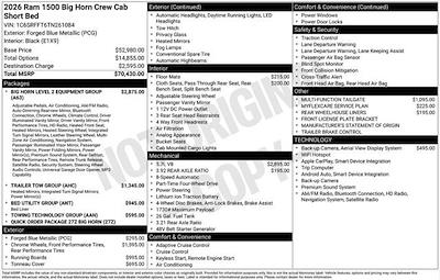 New 2026 Ram 1500 Big Horn Crew Cab for sale #Y6T261084 - photo 2