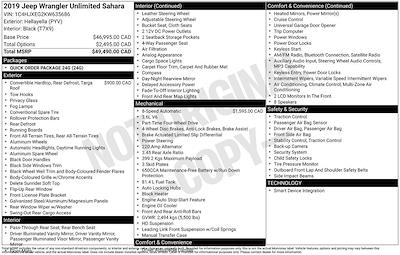 Used 2019 Jeep Wrangler Unlimited Sahara 4x4 SUV for sale #1C252756KP - photo 2