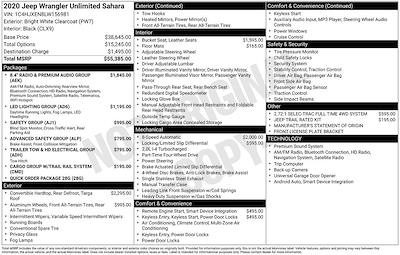 2020 Jeep Wrangler 4WD SUV for sale #1C260415APW - photo 2