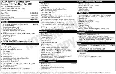 2021 Chevrolet Silverado 1500 Crew Cab 4WD Pickup for sale #1T253280AP - photo 2