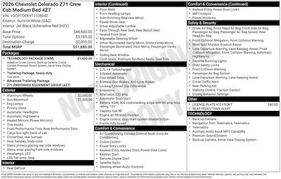 New 2026 Chevrolet Colorado Z71 Crew Cab for sale #26069 - photo 2