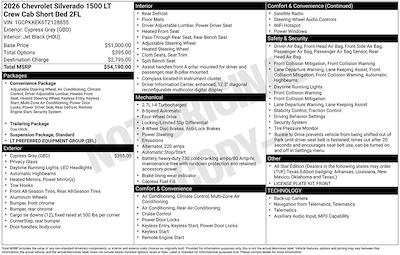 New 2026 Chevrolet Silverado 1500 LT Crew Cab for sale #26097 - photo 1