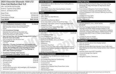 New 2025 Chevrolet Silverado 1500 LTZ Crew Cab for sale #W251060 - photo 2