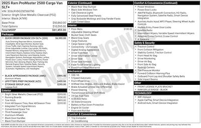2025 Ram ProMaster 2500 High Roof FWD Empty Cargo Van for sale #O5T560790 - photo 2