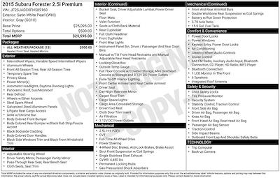 2015 Subaru Forester AWD SUV for sale #O5W658440A - photo 2