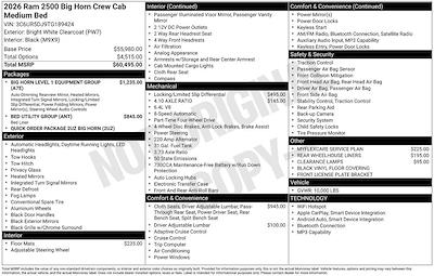 2026 Ram 2500 Crew Cab 4x4 Pickup for sale #O6T189424 - photo 2