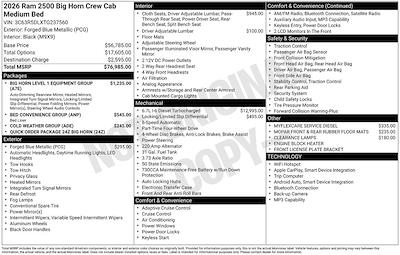 New 2026 Ram 2500 Big Horn Crew Cab for sale #O6T237560 - photo 2