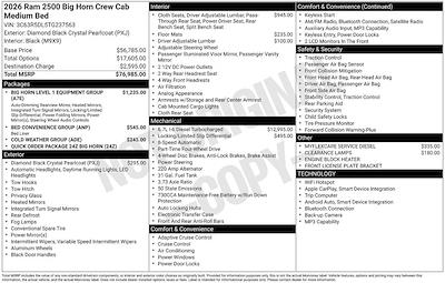 New 2026 Ram 2500 Big Horn Crew Cab for sale #O6T237563 - photo 2