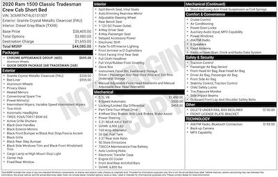2020 Ram 1500 Crew Cab 4WD Pickup for sale #OX10347A - photo 2