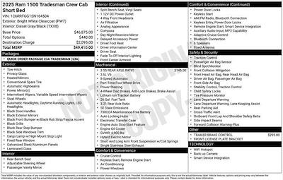 New 2025 Ram 1500 Tradesman Crew Cab 4x4 Pickup for sale #164504 - photo 2