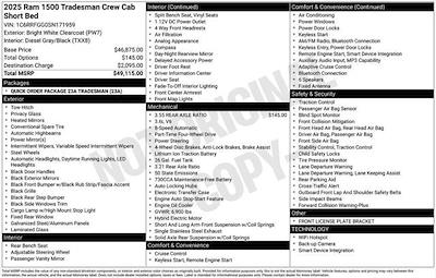 New 2025 Ram 1500 Tradesman Crew Cab 4x4 Pickup for sale #171959 - photo 2