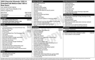 2002 Chevrolet Silverado 1500 Extended Cab 4x4 Pickup for sale #R15402 - photo 1