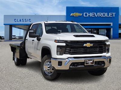 New 2025 Chevrolet Silverado 3500 Work Truck Crew Cab 4WD 9' 4" CM Truck Beds Steel Flatbed Truck with Gooseneck Hitch for sale #SF304183 - photo 1