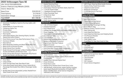 Used 2025 Volkswagen Taos - photo 1