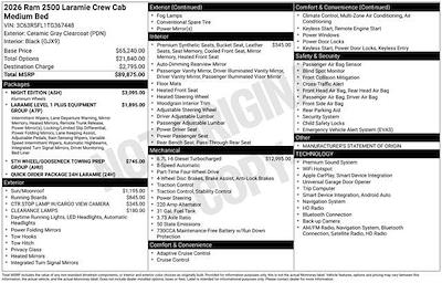 New 2026 Ram 2500 Laramie Crew Cab for sale #367448 - photo 2